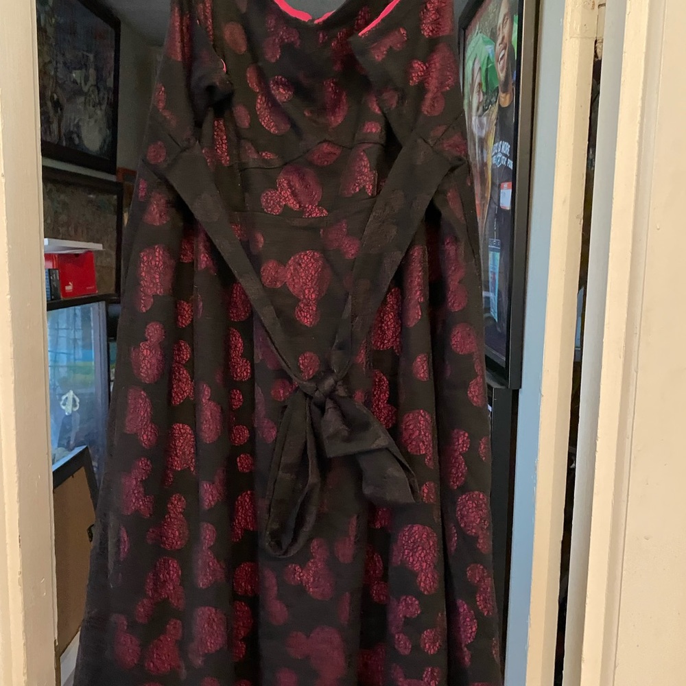 Torrid - Disney inspired Mickey Mouse ears dress. Knee length, pink/black